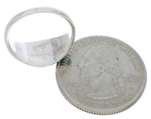 Sterling Silver Turquoise Inlay Ring Size 5-1/4 ZX36268